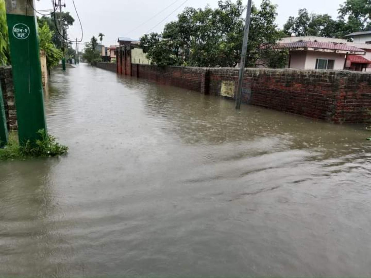 पानीको निकास नहुँदा विराटनगर जलमग्न